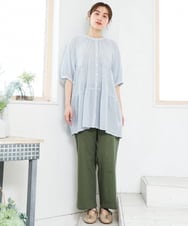 OLLED06099 eur3(エウルキューブ) 【大きいサイズ】ストレッチベイカーパンツ カーキ