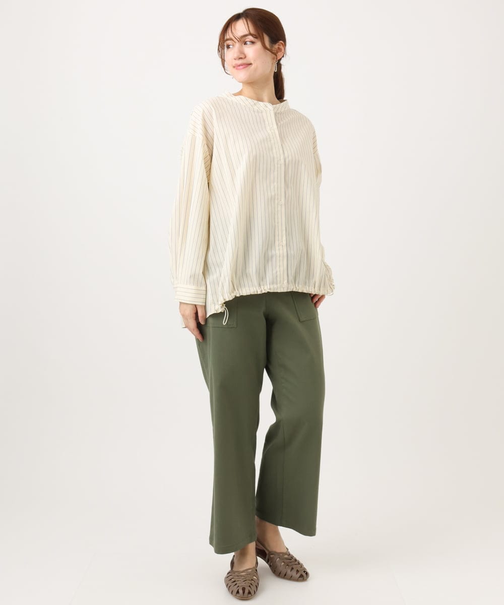 OLLED06099 eur3(エウルキューブ) 【大きいサイズ】ストレッチベイカーパンツ カーキ