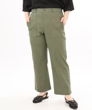 OLLED06099 eur3(エウルキューブ) 【大きいサイズ】ストレッチベイカーパンツ カーキ