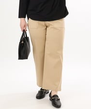 OLLED06099 eur3(エウルキューブ) 【大きいサイズ】ストレッチベイカーパンツ ベージュ