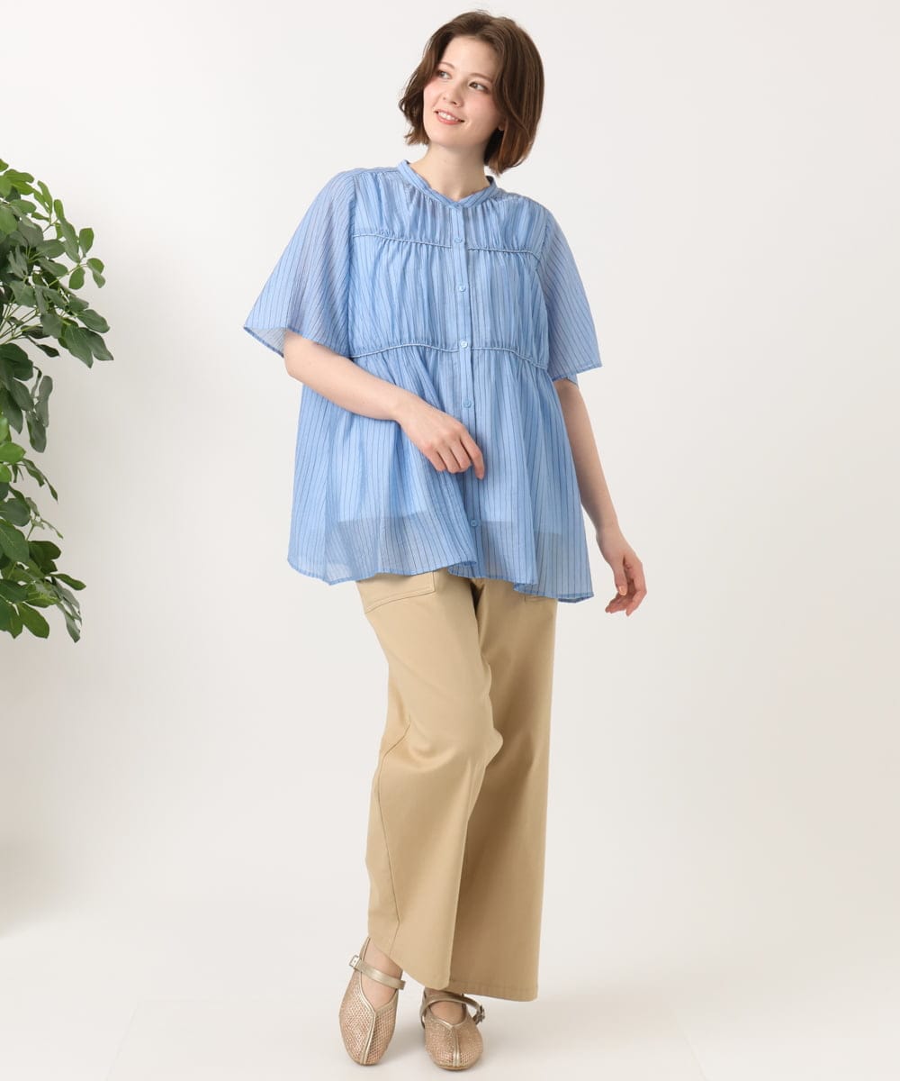 OLLED06099 eur3(エウルキューブ) 【大きいサイズ】ストレッチベイカーパンツ ベージュ