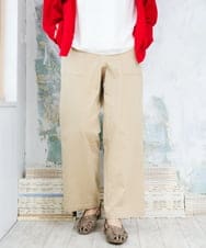 OLLED06099 eur3(エウルキューブ) 【大きいサイズ】ストレッチベイカーパンツ ベージュ