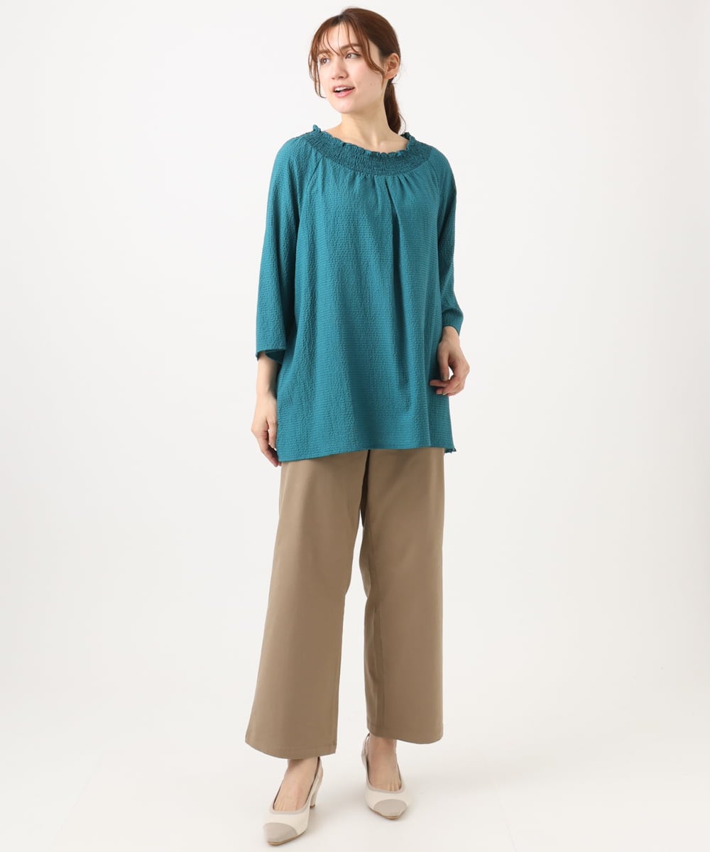 OLLED06099 eur3(エウルキューブ) 【大きいサイズ】ストレッチベイカーパンツ モカ