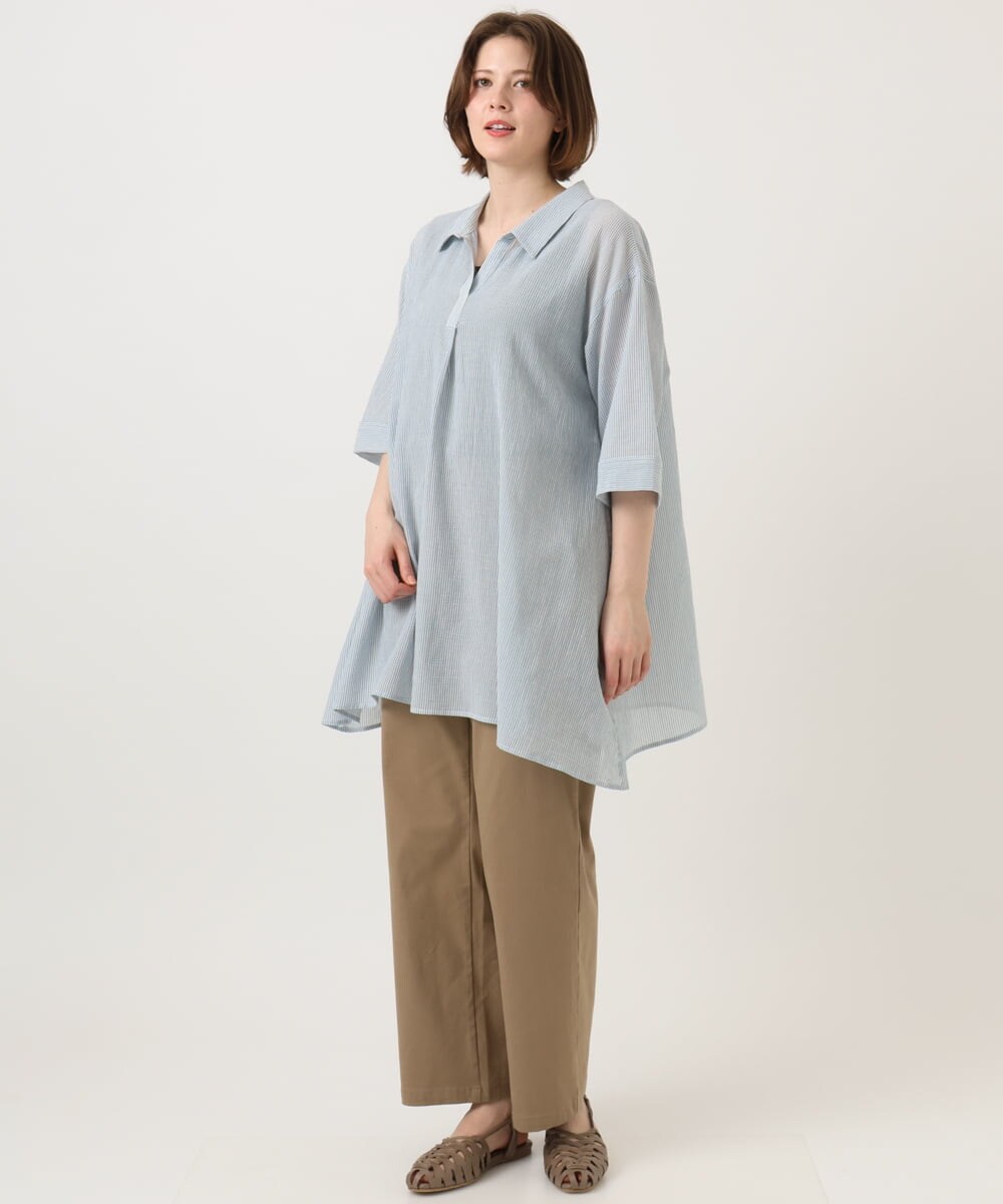 OLLED06099 eur3(エウルキューブ) 【大きいサイズ】ストレッチベイカーパンツ モカ
