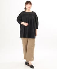 OLLED06099 eur3(エウルキューブ) 【大きいサイズ】ストレッチベイカーパンツ モカ