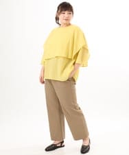 OLLED06099 eur3(エウルキューブ) 【大きいサイズ】ストレッチベイカーパンツ モカ