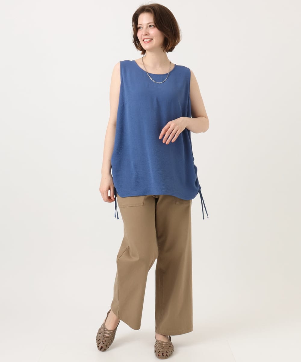 OLLED06099 eur3(エウルキューブ) 【大きいサイズ】ストレッチベイカーパンツ モカ