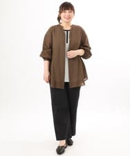 OLLED06099 eur3(エウルキューブ) 【大きいサイズ】ストレッチベイカーパンツ ブラック