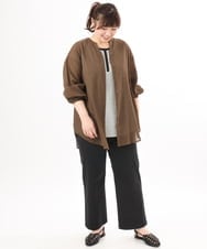 OLLED06099 eur3(エウルキューブ) 【大きいサイズ】ストレッチベイカーパンツ ブラック