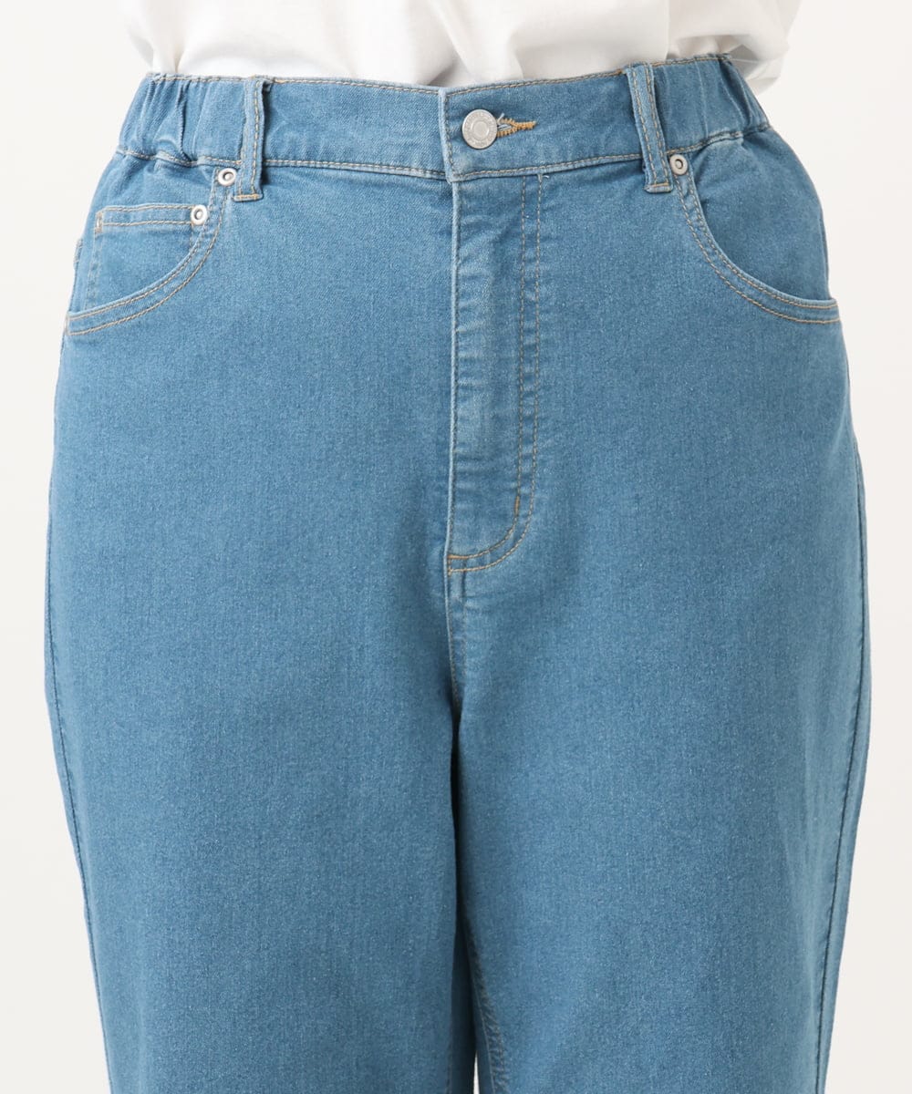 OLLED07109 eur3(エウルキューブ) 【大きいサイズ】ストレッチストレートデニム ライトブルー