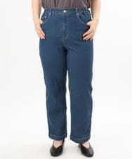 OLLED07109 eur3(エウルキューブ) 【大きいサイズ】ストレッチストレートデニム ネイビー