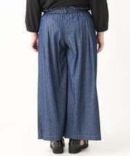 OLLEV05109 eur3(エウルキューブ) 【大きいサイズ】ライトオンスワイドデニムパンツ ネイビー(57)