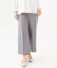 OLLEV15139 eur3(エウルキューブ) 【大きいサイズ/11号サイズあり/セットアップ対応】リネンライクセンタープレスパンツ グレー(92)