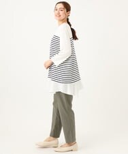 OLLFA11089 eur3(エウルキューブ) 【大きいサイズ】さらさらストレッチストレートパンツ カーキ(36)