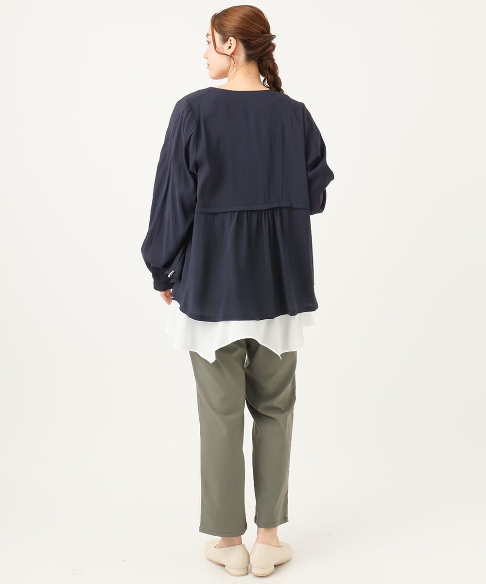 OLLFA11089 eur3(エウルキューブ) 【大きいサイズ】さらさらストレッチストレートパンツ カーキ(36)