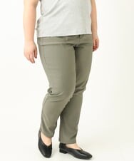 OLLFA11089 eur3(エウルキューブ) 【大きいサイズ】さらさらストレッチストレートパンツ カーキ(36)
