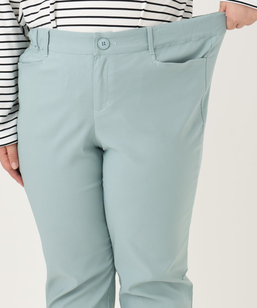 OLLFA11089 eur3(エウルキューブ) 【大きいサイズ】さらさらストレッチストレートパンツ ライトブルー(50)