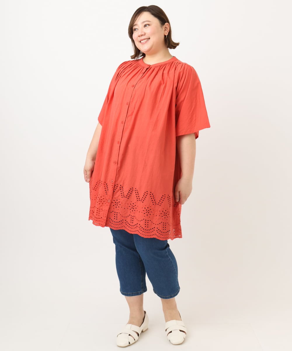OLLFA33089 eur3(エウルキューブ) 【大きいサイズ/接触冷感】ストレッチデニムパンツ ブルー(55)