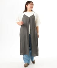 OLLFD16109 eur3(エウルキューブ) 【大きいサイズ/接触冷感】デニムイージーパンツ ライトブルー