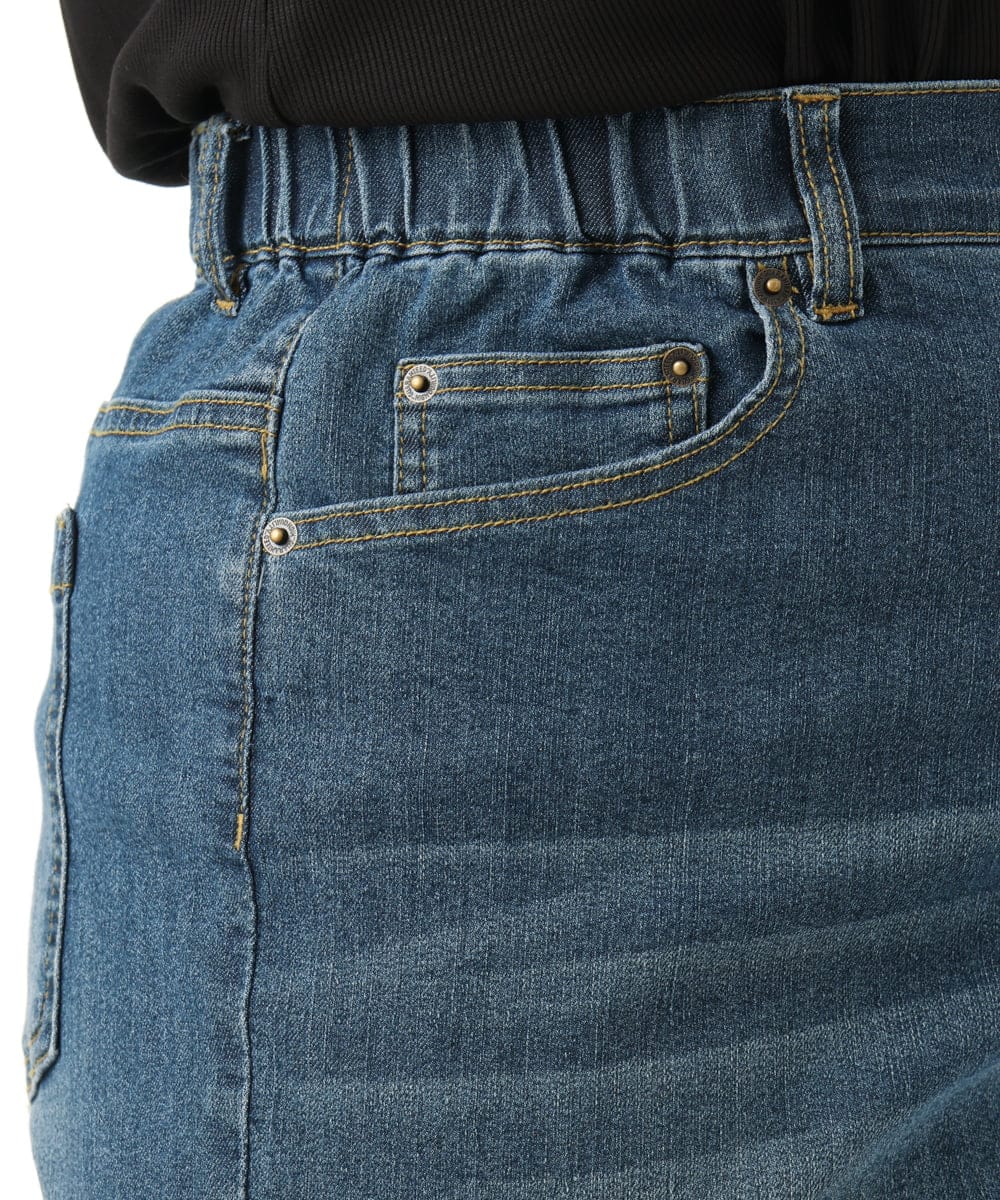 OLLFD28109 eur3(エウルキューブ) 【大きいサイズ】ワイドストレートデニム ネイビー