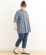 OLLFS20080 eur3(エウルキューブ) 【大きいサイズ/接触冷感】ストレッチデニム ネイビー(57)