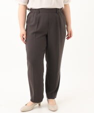OLLGA17119 eur3(エウルキューブ) 【大きいサイズ/接触冷感】カノコタックテーパードパンツ ダークグレー(93)