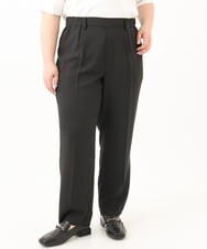 OLLGA17119 eur3(エウルキューブ) 【大きいサイズ/接触冷感】カノコタックテーパードパンツ ブラック(94)