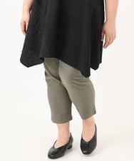 OLLGA23089 eur3(エウルキューブ) 【シリーズ累計販売2万枚！/大きいサイズ/接触冷感】さらさらストレッチカットレングステーパードパンツ カーキ(36)