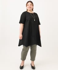 OLLGA23089 eur3(エウルキューブ) 【シリーズ累計販売2万枚！/大きいサイズ/接触冷感】さらさらストレッチカットレングステーパードパンツ カーキ(36)
