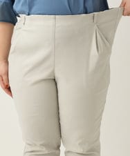 OLLGA23089 eur3(エウルキューブ) 【シリーズ累計販売2万枚！/大きいサイズ/接触冷感】さらさらストレッチカットレングステーパードパンツ グレージュ(89)