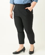 OLLGA23089 eur3(エウルキューブ) 【シリーズ累計販売2万枚！/大きいサイズ/接触冷感】さらさらストレッチカットレングステーパードパンツ ブラック(94)