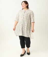 OLLGA23089 eur3(エウルキューブ) 【シリーズ累計販売2万枚！/大きいサイズ/接触冷感】さらさらストレッチカットレングステーパードパンツ ブラック(94)