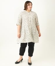 OLLGA23089 eur3(エウルキューブ) 【シリーズ累計販売2万枚！/大きいサイズ/接触冷感】さらさらストレッチカットレングステーパードパンツ ブラック(94)