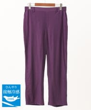OLLGA41119 eur3(エウルキューブ) 【大きいサイズ/接触冷感】コードピケソフトストレッチパンツ パープル(63)