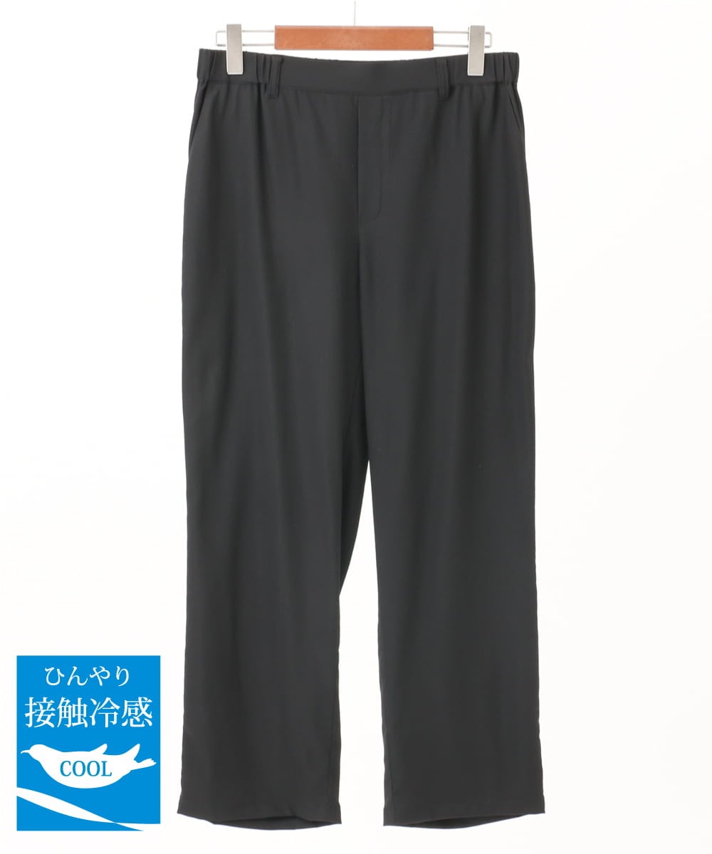 OLLGA41119 eur3(エウルキューブ) 【大きいサイズ/接触冷感】コードピケソフトストレッチパンツ ブラック(94)