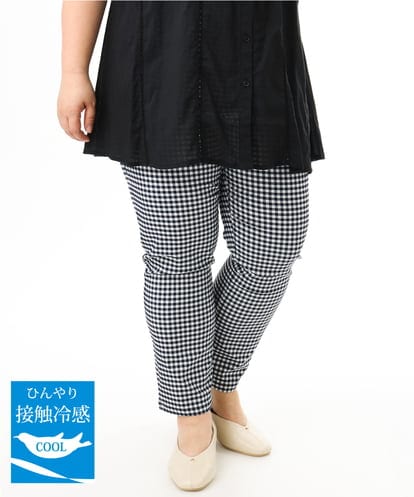 OLLGD14089 eur3 【大きいサイズ/接触冷感】ハイパーストレッチカットレングスパンツ