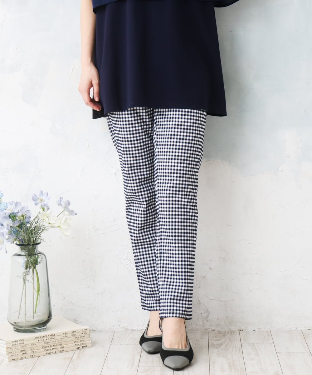 OLLGD15089 eur3(エウルキューブ) 【大きいサイズ/接触冷感】ハイパーストレッチパンツ ネイビー