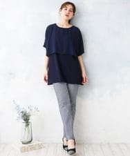 OLLGD15089 eur3(エウルキューブ) 【大きいサイズ/接触冷感】ハイパーストレッチパンツ ネイビー