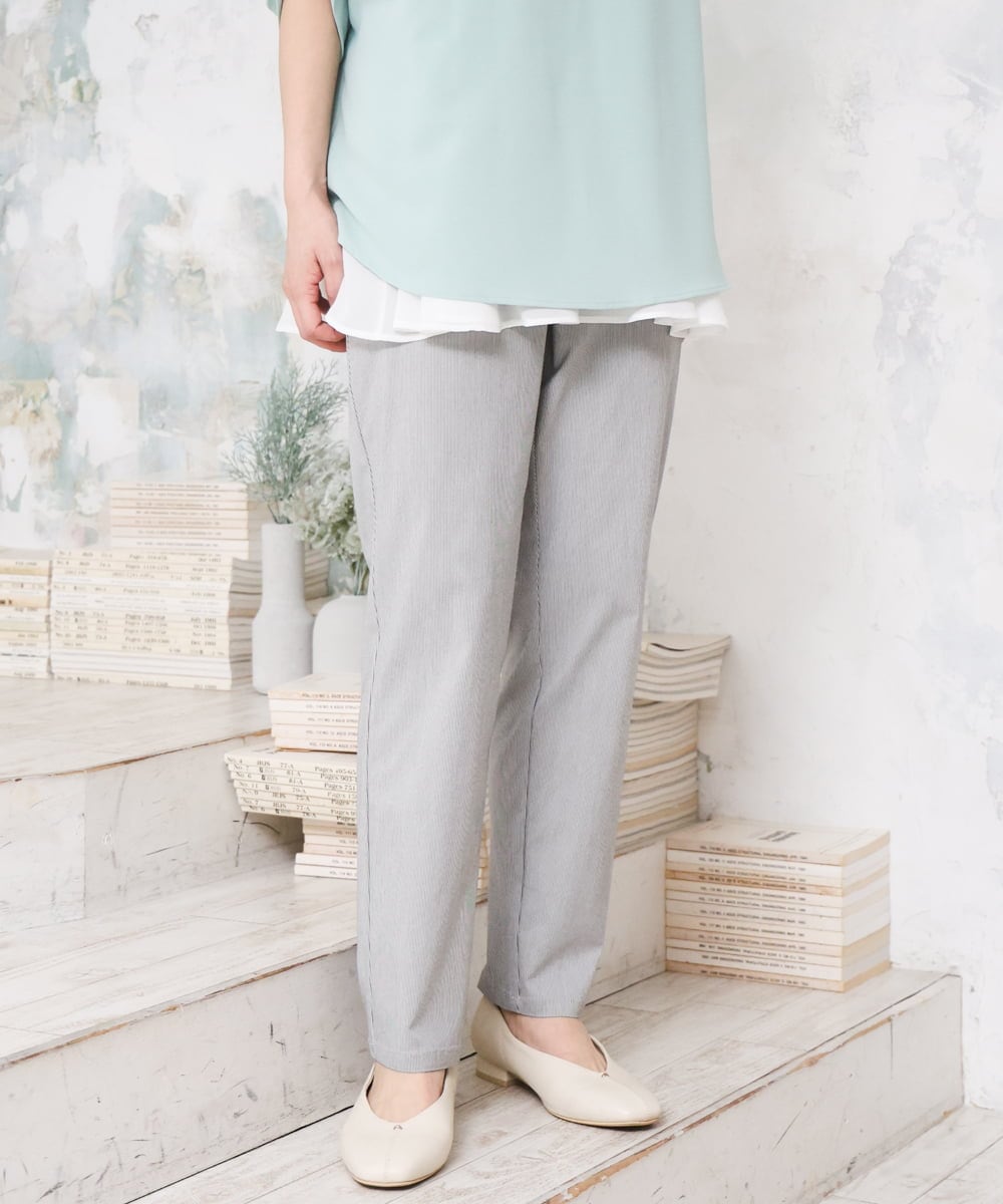 OLLGD15089 eur3(エウルキューブ) 【大きいサイズ/接触冷感】ハイパーストレッチパンツ グレー