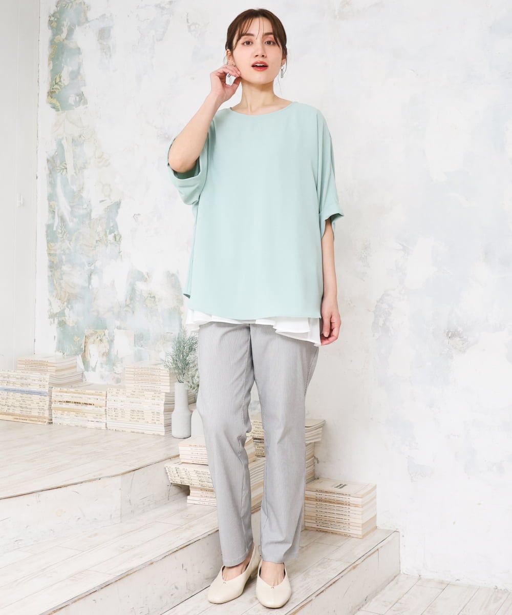 OLLGD15089 eur3(エウルキューブ) 【大きいサイズ/接触冷感】ハイパーストレッチパンツ グレー
