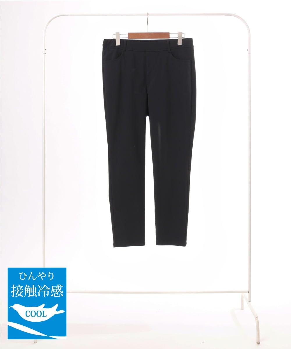 OLLGD15089 eur3(エウルキューブ) 【大きいサイズ/接触冷感】ハイパーストレッチパンツ ブラック