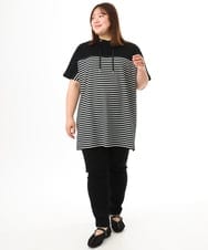 OLLGD15089 eur3(エウルキューブ) 【大きいサイズ/接触冷感】ハイパーストレッチパンツ ブラック