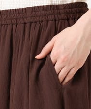 OLLGD19119 eur3(エウルキューブ) 【大きいサイズ】シア―ワイドパンツ ブラウン