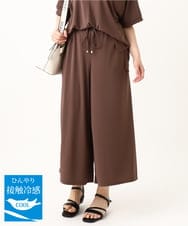 OLLGV29089 eur3(エウルキューブ) 【大きいサイズ/接触冷感/セットアップ対応】ジャージーワイドパンツ モカ(84)