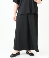 OLLGV29089 eur3(エウルキューブ) 【大きいサイズ/接触冷感/セットアップ対応】ジャージーワイドパンツ ブラック(94)