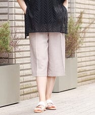 OLLHS40100 eur3(エウルキューブ) 【大きいサイズ】リネンライクキュロットパンツ ベージュ(82)