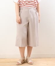 OLLHS40100 eur3(エウルキューブ) 【大きいサイズ】リネンライクキュロットパンツ ベージュ(82)