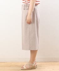 OLLHS40100 eur3(エウルキューブ) 【大きいサイズ】リネンライクキュロットパンツ ベージュ(82)