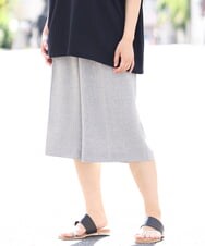 OLLHS40100 eur3(エウルキューブ) 【大きいサイズ】リネンライクキュロットパンツ グレー(92)