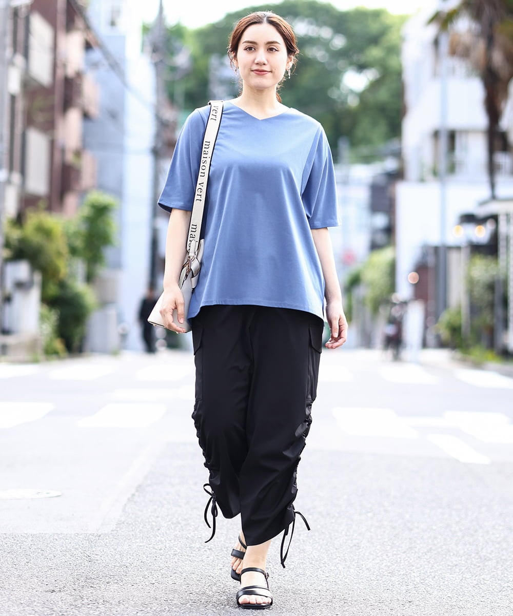 OLLHV30119 eur3(エウルキューブ) 【大きいサイズ】カーゴパンツ ブラック(94)